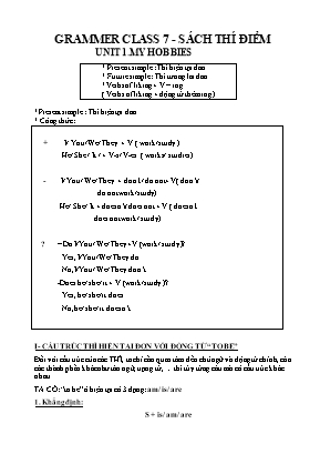 Grammer Class 7 - Sách thí điểm